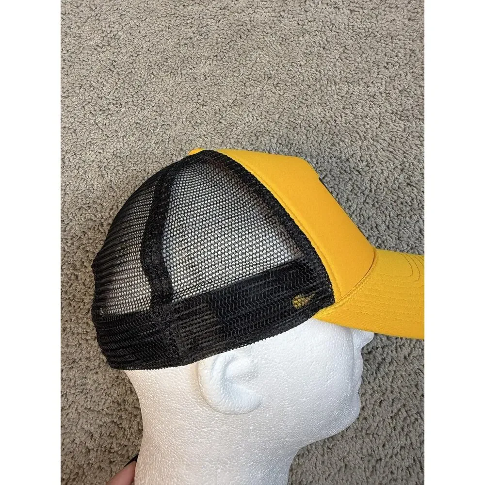 Adidas Hat Cap Snap Back Trucker Mens One Size Yellow Mesh Adjustable A2L001